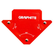 Кутник зварювальний GRAPHITE 56H901 магнітний 82x120x13мм макс.вантажопідйомність 11.4кг кут 45/90° (56H901)
