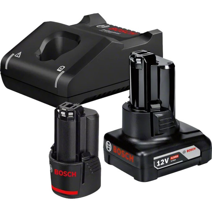 Набір акумулятора та зарядного пристрою Bosch GBA, 1х18В 2А·год, 1х18В 4А·год, ЗП GAL 12V-40 (1600A01NC9)