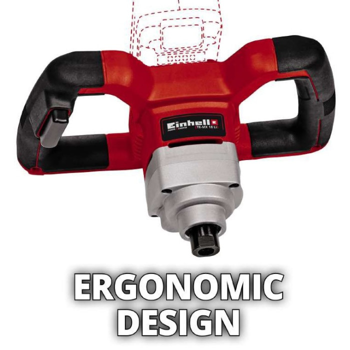 Einhell Міксер будівельний акум TE-MX 18 Li - Solo, 18В, PXC, М14, 0-620 об/хв (4258760)