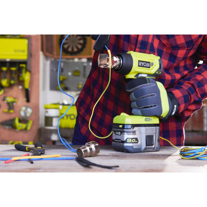 Ryobi Фен будівельний ONE+ R18HG-0 18В, 0 - 470° C, 170л /хв (без АКБ і ЗП) (5133004423)