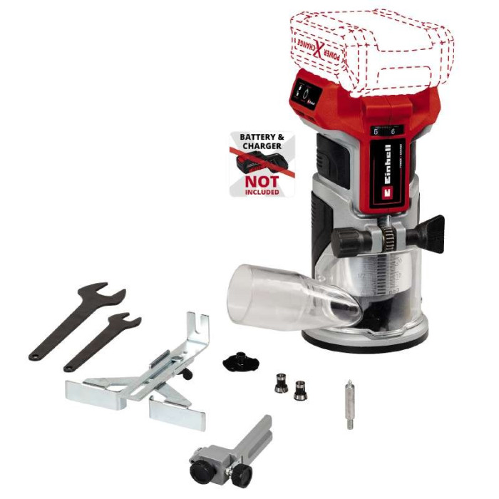 Einhell Фрезер кромковий TP-ET 18 Li BL - Solo акум., PXC, 18В, 6/8 мм, 10000-30000 об/хв (4350412)