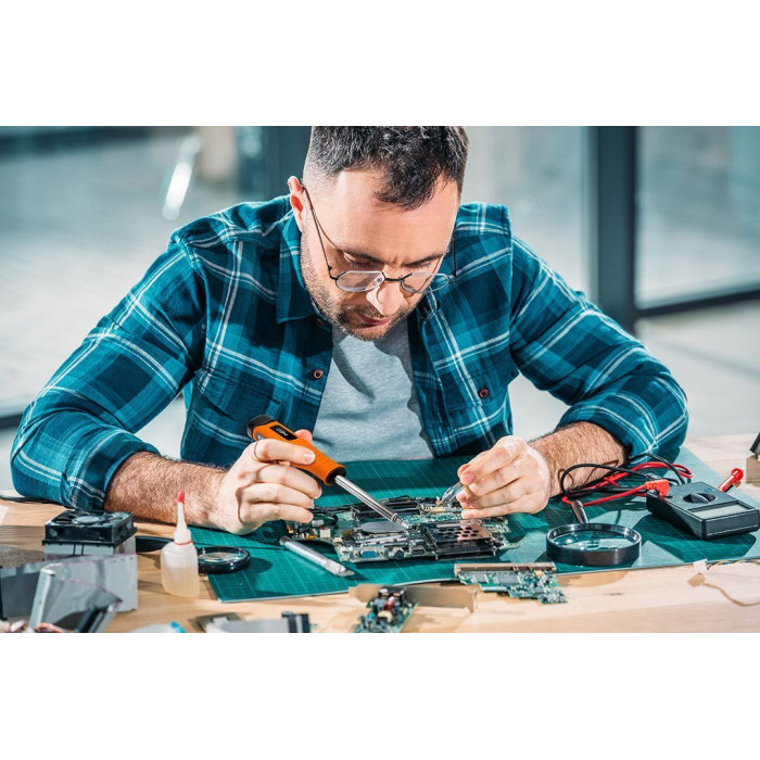 Паяльник акумуляторний Neo Tools 450°С 4В 2.5А·год світлодіодна підсвітка (19-250)