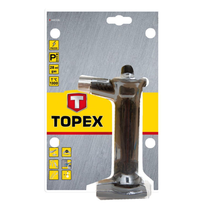 Паяльник газовий TOPEX 1300°C паливо 28мл п’єзозапалювання (44E106)