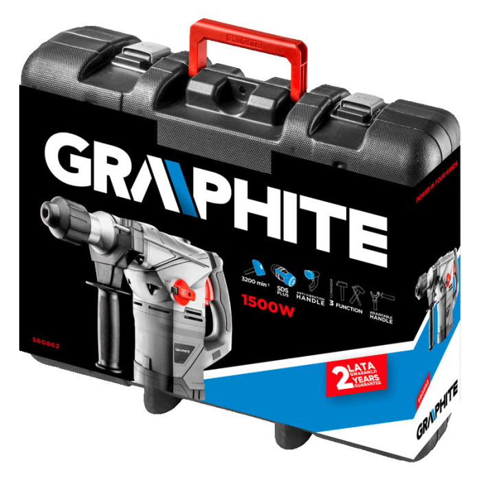Перфоратор GRAPHITE SDS-plus 1500Вт 4.5Дж 6.9кг (58G862)