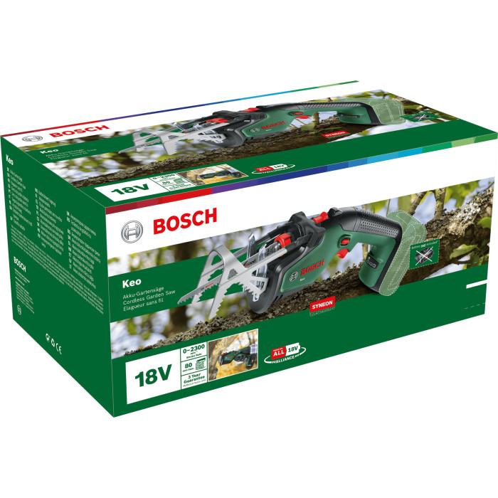 Пила шабельна акумуляторна Bosch KEO 18В пропил 80мм хід 20мм 1.4кг без АКБ і ЗП (0600861A01)
