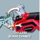 Einhell Пила обрізна садова акумуляторна X-Change GE-GS 18 Li, 18 В, 1500-2800 об/хв, 90/70мм, 1.2 кг, SOLO (3408220)