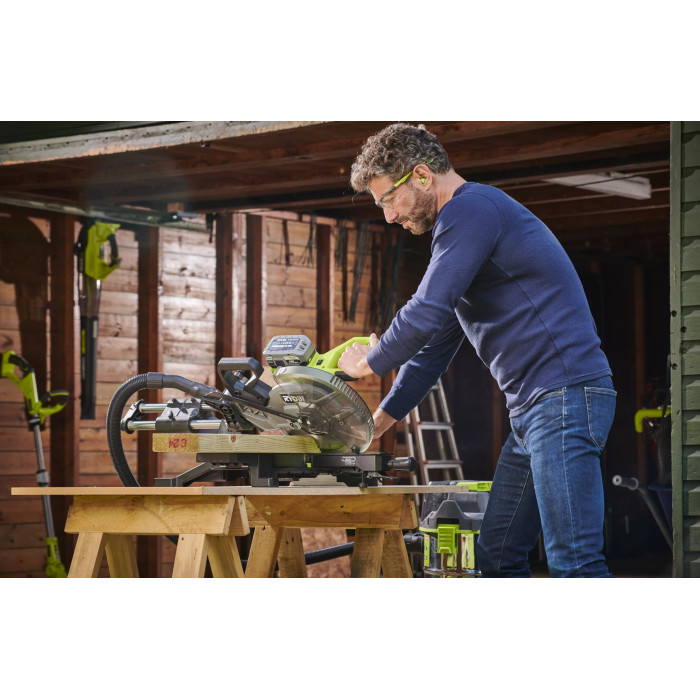 Пила торцювальна акумуляторна Ryobi ONE+ НР RMS18254X-0 18В з протяжкою диск 254мм 14кг без АКБ та ЗП (5133005736)