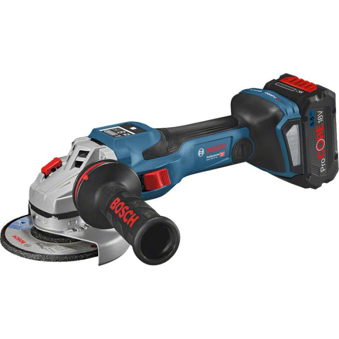 Акумуляторна кутова шліфувальна машина (болгарка) Bosch Professional GWX 18V-15 SC, 2x8.0 Аг, L-BOXX (06019H6101)