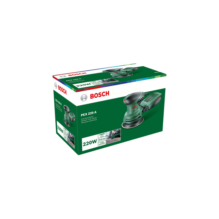 Bosch Шліфмашина ексцентрикова PEX 220 A 220Вт 125мм 24000об·хв 1.2кг (0603378000)