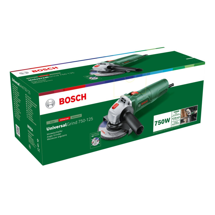 Bosch Шліфмашина кутова UniversalGrind 750-125 125мм 750Вт 12000об·хв 1.9кг (06033E2001)