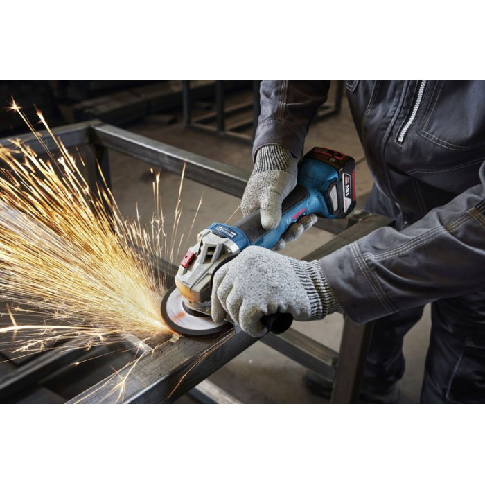 Шліфмашина кутова акумуляторна Bosch GWS 18V-8 125мм 18В 2x5А·год 0-11000об·хв 1.7кг кейс ЗПGAL 18V-40 (06019N9003)