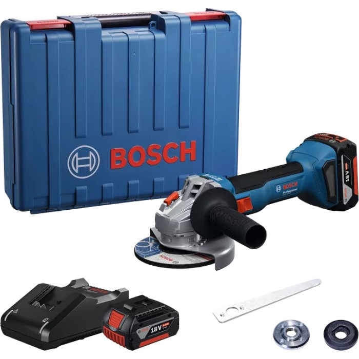 Шліфмашина кутова акумуляторна Bosch GWS 18V-8 125мм 18В 2x4А·год 0-11000об·хв 1.7кг кейс ЗПGAL 18V-40 (06019N9020)