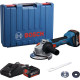 Шліфмашина кутова акумуляторна Bosch GWS 18V-8 125мм 18В 2x4А·год 0-11000об·хв 1.7кг кейс ЗПGAL 18V-40 (06019N9020)