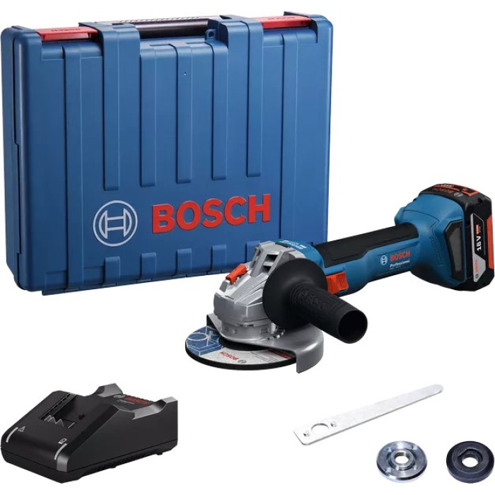 Шліфмашина кутова акумуляторна Bosch GWS 18V-8 125мм 18В 1x4А·год 0-11000об·хв 1.6кг кейс ЗПGAL 18V-40 (06019N9021)
