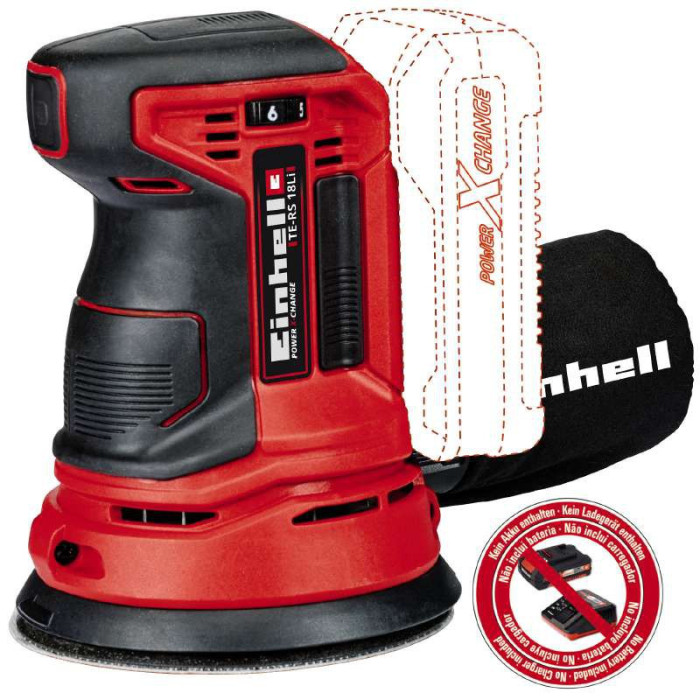 Einhell Шліфмашина ексцентрикова TE-RS 18 Li - Solo акум., PXC, 125 мм, 18В (без АКБ і ЗП) (4462010)