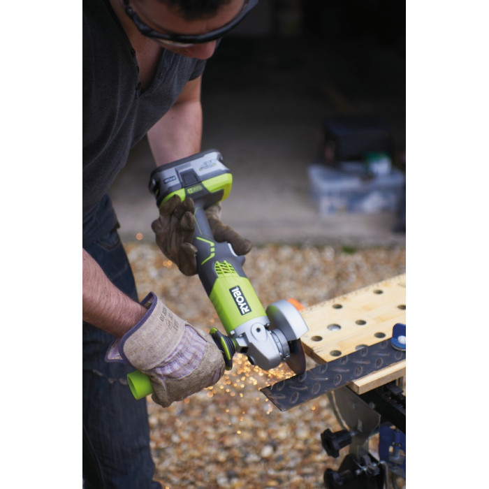 Ryobi Шліфмашина кутова ONE + R18AG-0 акумуляторна, 115мм, 18В, solo (без АКБ і ЗП) (5133001903)