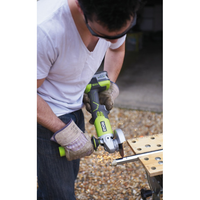 Ryobi Шліфмашина кутова ONE + R18AG-0 акумуляторна, 115мм, 18В, solo (без АКБ і ЗП) (5133001903)