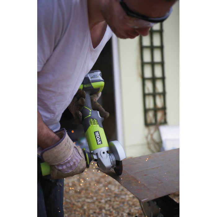 Ryobi Шліфмашина кутова ONE + R18AG-0 акумуляторна, 115мм, 18В, solo (без АКБ і ЗП) (5133001903)