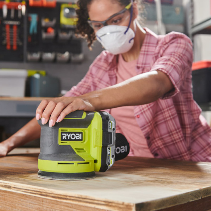 Ryobi Шліфмашина ексцентрикова акумуляторна RROS18-0 18В 125мм ONE+орбіта 2.5мм без АКБ та ЗП (5133005393)