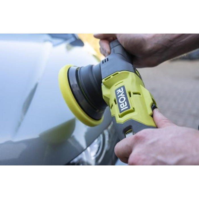 Ryobi Шліфмашина полірувальна акумуляторна R18P-0 ONE+ 18В 125мм рандомна орбіта регулювання швидкості без АКБ та ЗП (5133004845)