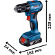Шурупокрут-дриль акумуляторний Bosch GSR 185-LI 18В 2х2.0А·год 50Нм 500·1900об·хв 0.9кг (06019K3000)