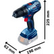 Шурупокрут-дриль акумуляторний Bosch GSR 180-LI 18В 2х2А·год 54Нм 450·1700об·хв 1.6кг (06019F8109)