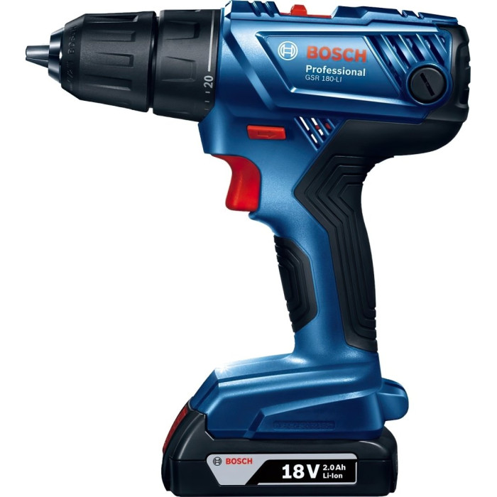 Шурупокрут-дриль акумуляторний Bosch GSR 180-LI 18В 2х2А·год 54Нм 450·1700об·хв 1.6кг (06019F8109)