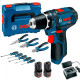 Шурупокрут-дриль акумуляторний Bosch GSR 12V-15 2х2А·год 30Нм 400·1300об·хв 0.89кг GAL 12V-20 + набір ручного інструменту (060186810R)