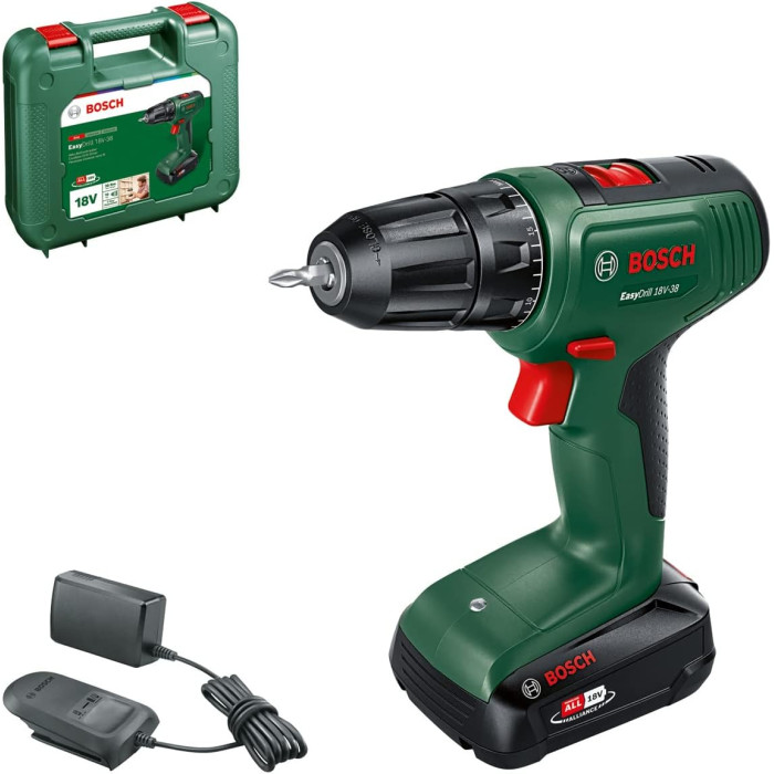 Шурупокрут-дриль акумуляторний Bosch EasyImpact 18V-40 18В 1х2А·год 20·38Нм 0-430·0-1630об·хв кейс ЗП 1.4кг (06039D8003)