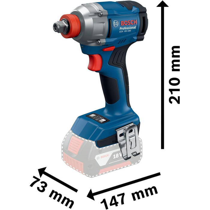 Гайковерт ударний Bosch GDX 18V-285 18В до 3600об·хв 285Нм квадрат 1/2