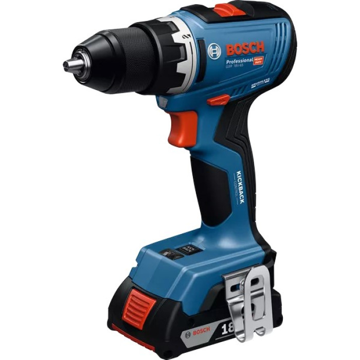 Шурупокрут-дриль акумуляторний Bosch GSR 18V-6518В 31·63Нм 0-550·0-2100об·хв 1.06кг (06019N3200)