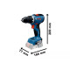 Шурупокрут-дриль акумуляторний Bosch GSR 18V-6518В 31·63Нм 0-550·0-2100об·хв 1.06кг (06019N3200)