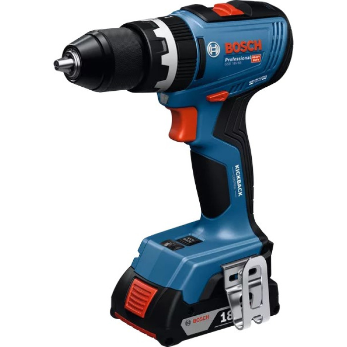 Шурупокрут-дриль акумуляторний Bosch GSB 18V-65 18В 31·65Нм 0-2100об·хв кейс 1.12кг (06019N3301)
