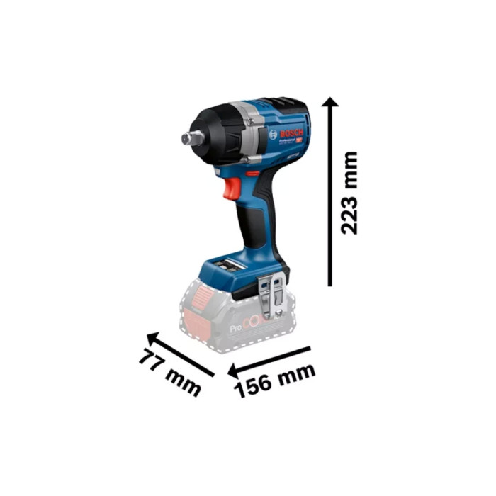 Гайковерт ударний Bosch GDS 18V-750C 18В 2x8А·год до 3000об·хв 270/380/750Нм квадрат 1/2