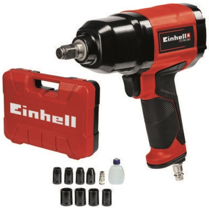 Гайковерт Einhell TC-PW 340 пневматичний, 340Нм, 6.3бар, 142л/хв, 1.9кг (4138950)