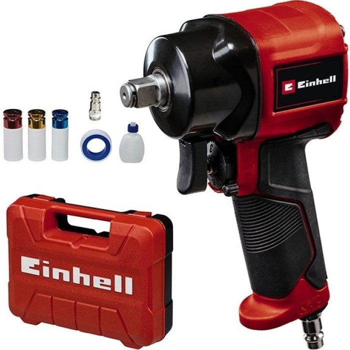Гайковерт пневматичний Einhell TC-PW 610 Compact, 610Нм, 6.3бар, 142л/хв, М14, 3 головки, кейс, 1.14кг (4138965)