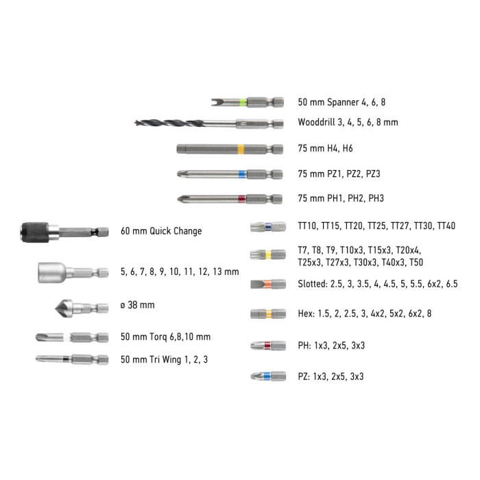 Graphite Шурупокрут-дриль акумуляторний Energy+, 18В 2х2.0А•год, 44Нм, 0-1250об•хв, набір 109шт приладдя, кейс, 7.35кг (58G022-PS15)