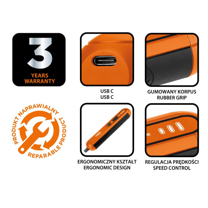 Викрутка акумуляторна Neo Tools 4В1Х1.5А·год 4.5Нм 230об·хв 20 біт кейс 0.23кг (04-199)