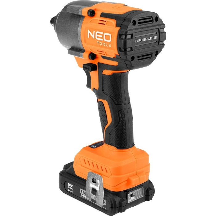 Гайковерт ударний Neo Tools Energy+ 18В безщітковий 2400об·хв 850Нм 1/2