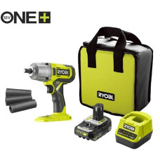 Гайковерт ударний акумуляторний Ryobi ONE+ RIW18-1C20SA3 18В АКБ 1х2А·год 2600об·хв 800Нм 1/2" 3 швидкості 1.7кг сумка (5133005664)
