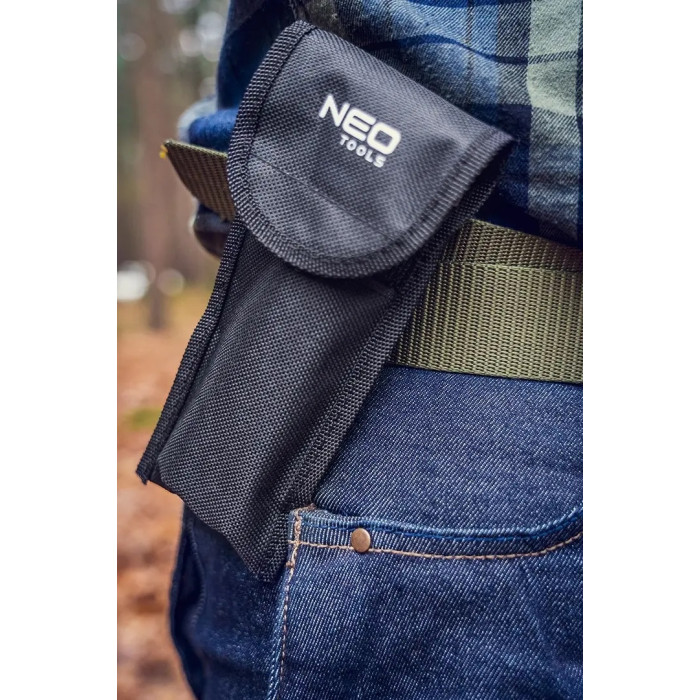 Neo Tools Мультитул, 11в1, молоток, сокира, гайковий ключ, рулетка, викрутка SL і PH, скребок, пила, напилок, ніж, консервний ніж, чохол (63-112)