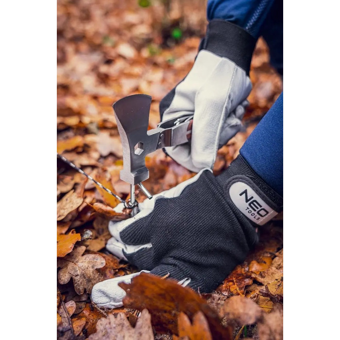 Neo Tools Мультитул, 11в1, молоток, сокира, гайковий ключ, рулетка, викрутка SL і PH, скребок, пила, напилок, ніж, консервний ніж, чохол (63-112)