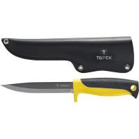 Ніж універсальний TOPEX, 230мм, лезо 120мм, двокомпонентний тримач, шкіряний чохол (98Z103)