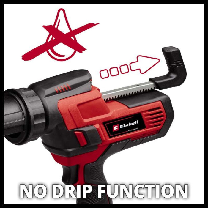 Einhell Пістолет для герметика TE-SG 18/10 Li - Solo акум., PXC, 18В, 2000 Н, 310 мл, 0.4-10 мм/с, 1.8 кг (без АКБ і ЗП) (4522250)