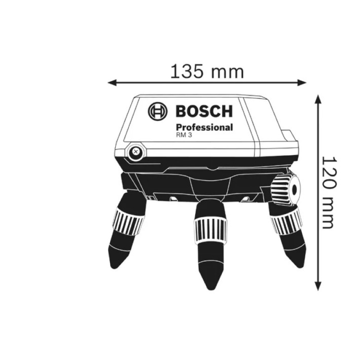 Тримач універсальний поворотний Bosch RM3, 35х63х120мм, пульт, 0.5кг (0601092800)