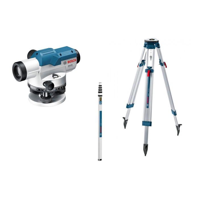 Bosch Нівелір оптичний GOL 26 D, до 100м, ±1.6мм/30м, зум х26, + BT160 + GR500,1.5кг (0601068002)