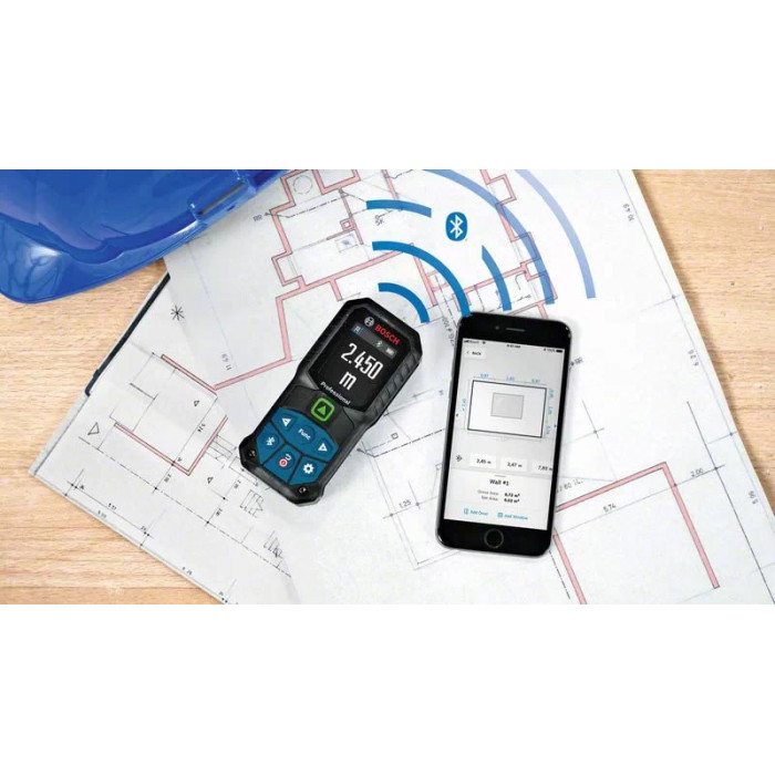Bosch Далекомір лазерний GLM 50-27 CG, акумуляторний 3.7V, 0.05-50м, ±1.5мм, IP65, 0.17кг (0601072U01)