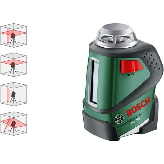 Bosch Нівелір лазерний PLL 360, точність ± 0.4 мм/м, червоного кольору (0603663000)