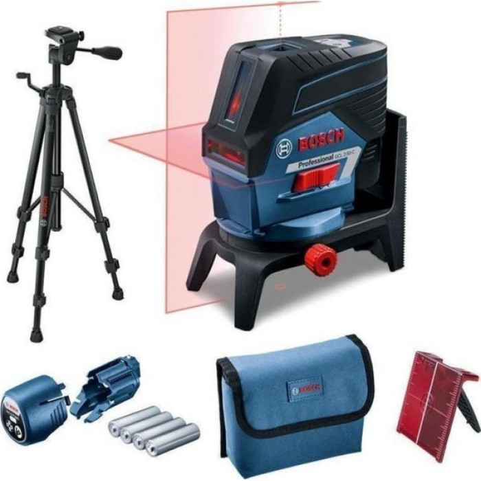 Нівелір лазерний Bosch GCL2-50C+RM2+BT150 до 10м, ±0.3мм/м, 4AAx1.5В, IP54, штативі, чохол, мішеннь, 0.6кг (0601066G02)