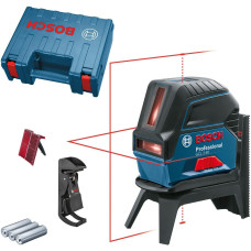 Нівелір лазерний Bosch GCL2-50+RM1+BM3 до 20м, ±0.3мм/м, 4AAx1.5В, IP54, чохол, мішеннь, кейс, 0.6кг (0601066F02)